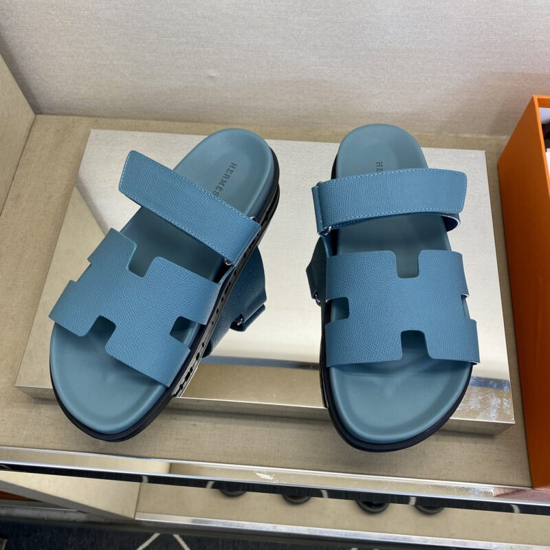 HERMES 男士真皮拖鞋