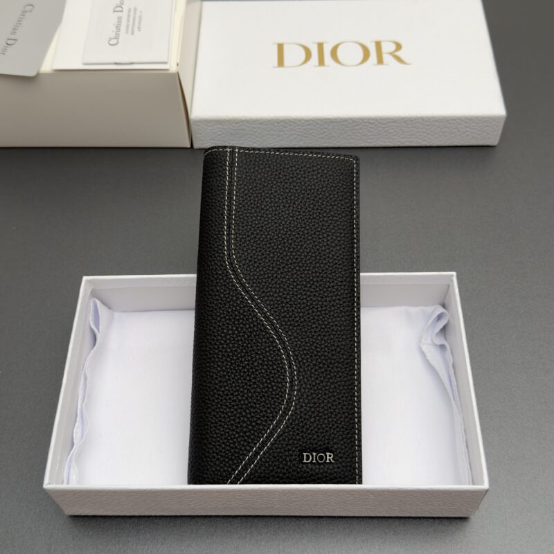 DIOR 男士长款双折钱包系列 型号:H 330 粒面黑色牛皮