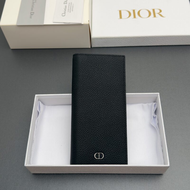 DIOR 男士长款双折钱包系列 型号:H 002 粒面黑牛皮