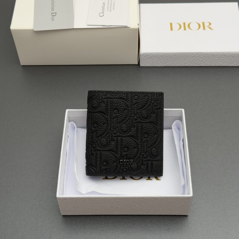 DIOR 男士双折钱包系列 型号:H 072 印花黑牛皮