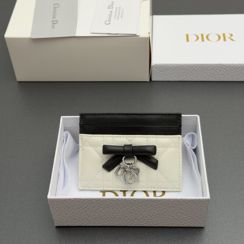 DIOR Lady Freesia卡夹系列 型号:S2604 黑/白腾格纹/羊皮