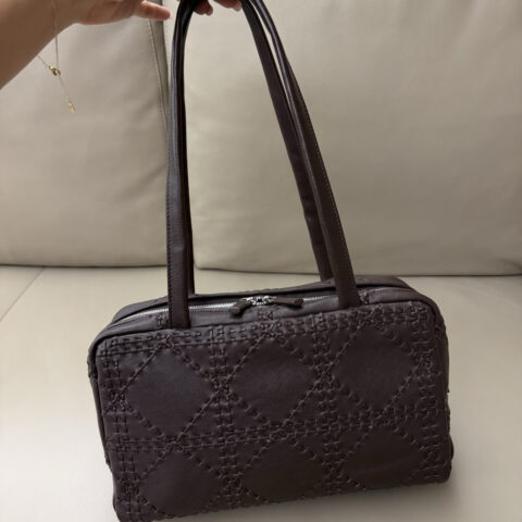 DIOR Astra保龄球包 图腾 型号：TR1105 巧克力棕