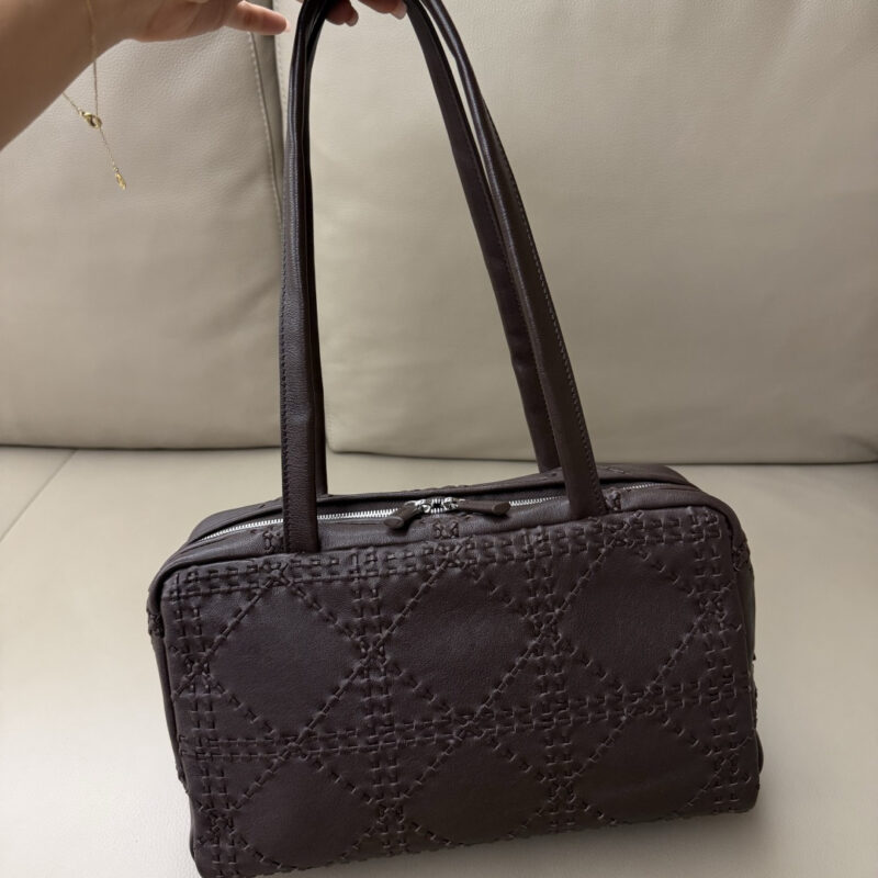 DIOR Astra保龄球包 图腾 型号:TR1105 巧克力棕