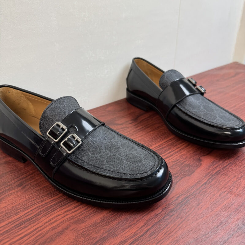 GUCCI 新款男士皮革乐福鞋 货号：406917 黑色