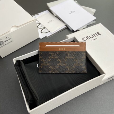 CELINE 中號标志印花卡包 编号:10P322ERN.04LU 322 322 黃褐/老花