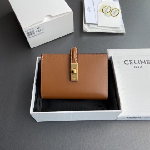 CELINE TRIOMPHE16亮泽牛皮革錢包 编号:10M483CQ7.04LU483 483  黃褐色全皮