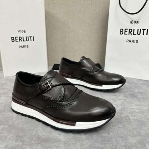 BERLUTI Fast Track走秀运动单扣套脚乐福鞋皮革运动鞋