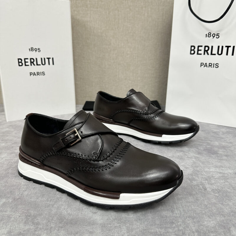 BERLUTI Fast Track走秀运动单扣套脚乐福鞋皮革运动鞋