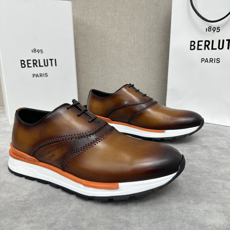 BERLUTI Fast Track走秀皮革运动鞋