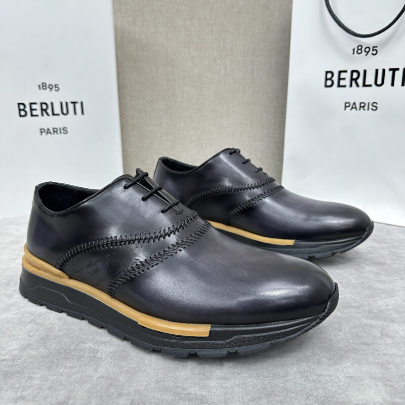 BERLUTI Fast Track走秀皮革运动鞋