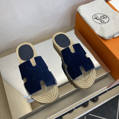 HERMES 男士皮底拖鞋