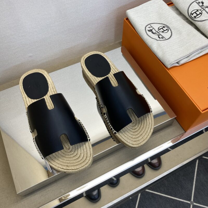 HERMES 男士皮底拖鞋