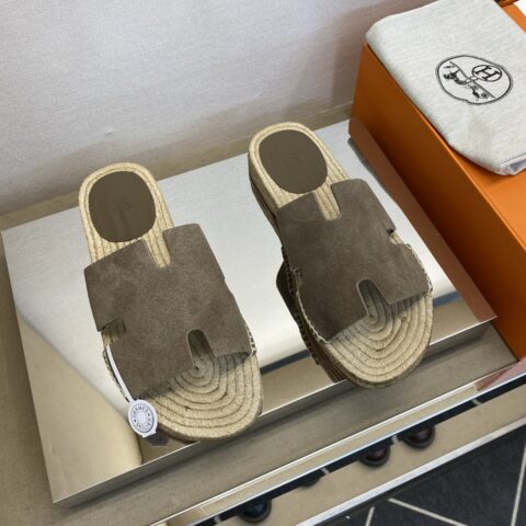 HERMES 男士皮底拖鞋