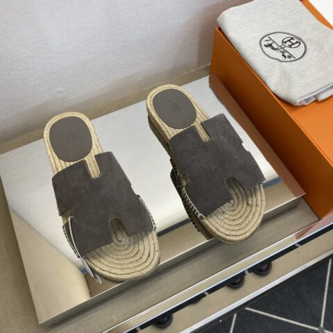 HERMES 男士皮底拖鞋