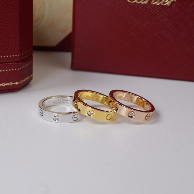 Cartier 卡地亚窄版单钻love戒指