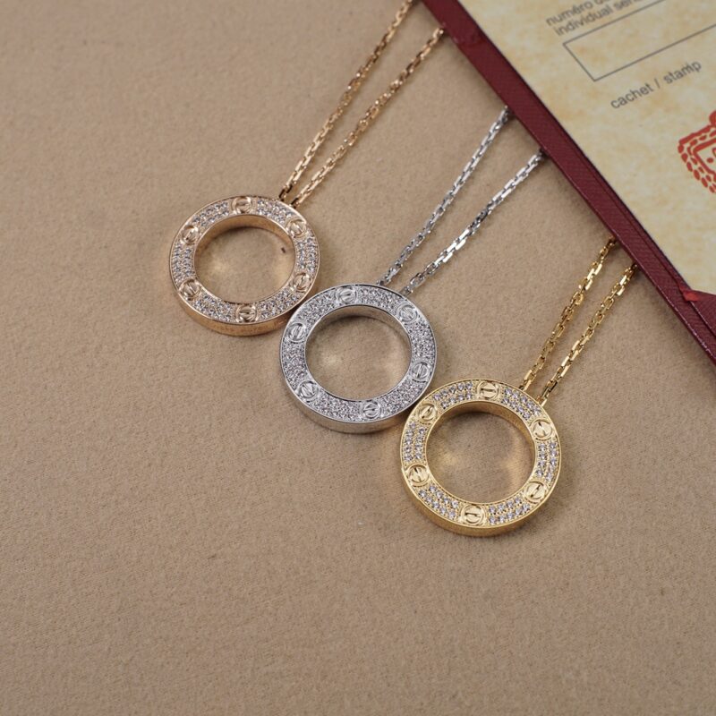 Cartier 卡地亚满天星LOVE大圆饼项链