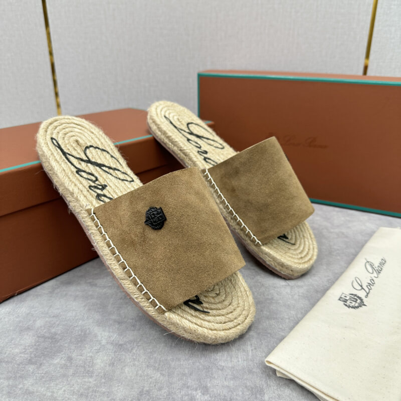 Loro Piana 新款男士休闲草编拖鞋