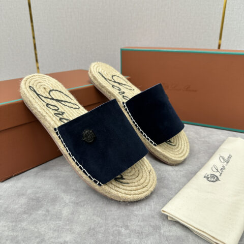 Loro Piana 新款男士休闲草编拖鞋
