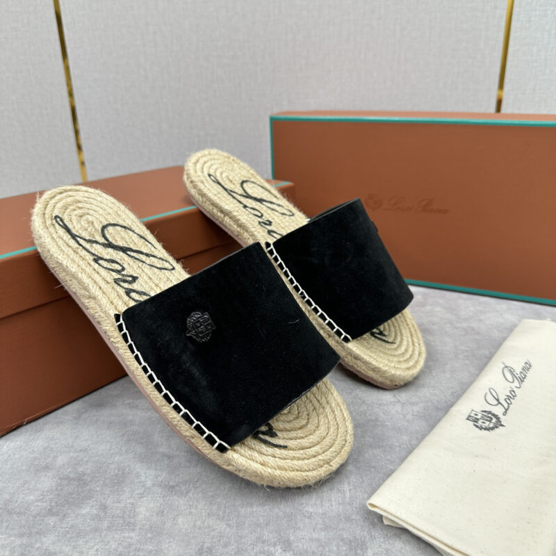 Loro Piana 新款男士休闲草编拖鞋