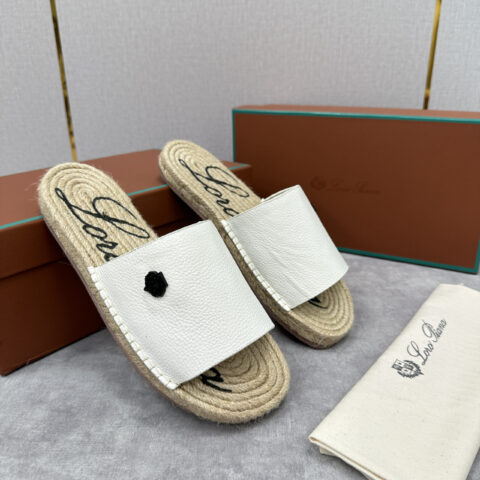 Loro Piana 新款男士休闲草编拖鞋