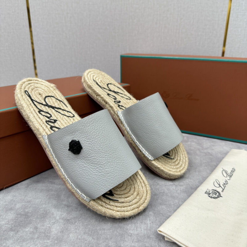 Loro Piana 新款男士休闲草编拖鞋