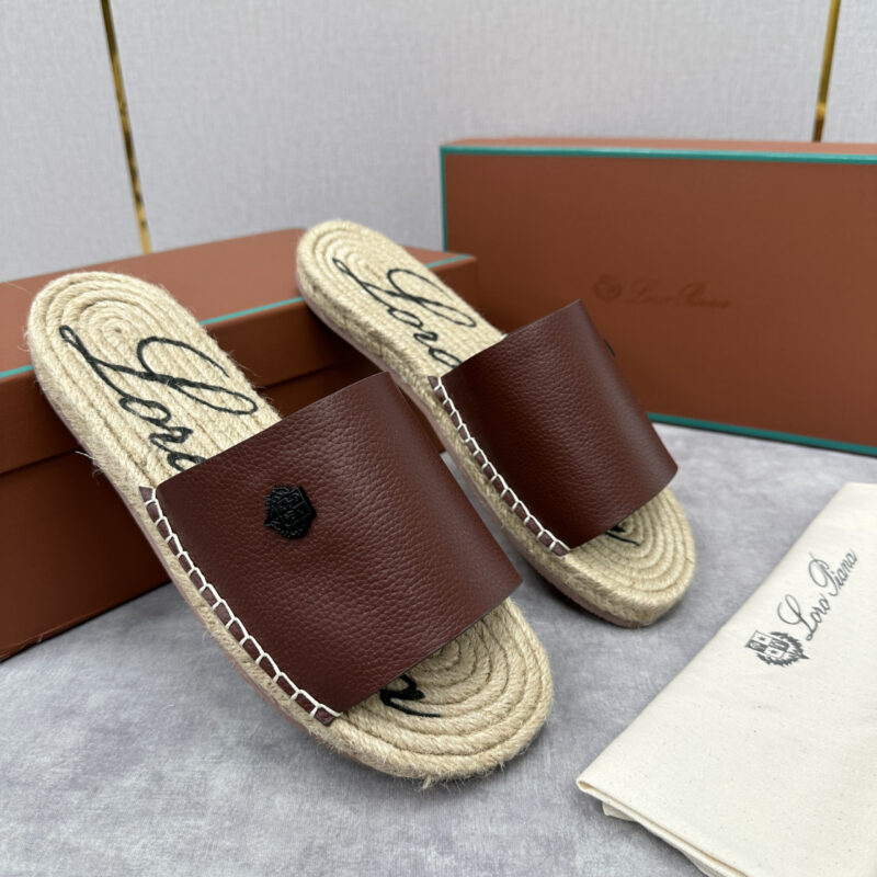 Loro Piana 新款男士休闲草编拖鞋