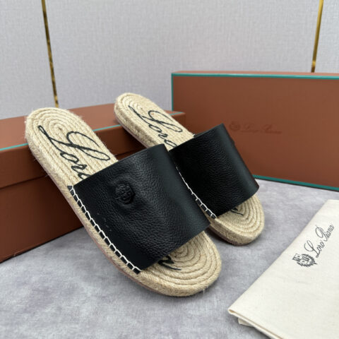 Loro Piana 新款男士休闲草编拖鞋