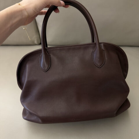 THE ROW Agnse Bag Masoni马鞍皮 型号：TR1219 酒红