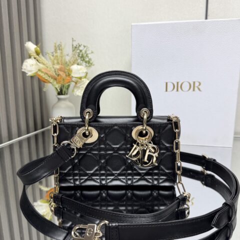DIOR 原单D-joy最新mini系列 型号:0636 黑色羊皮