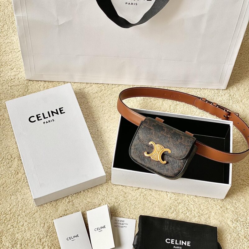 CELINE 新出腰包迷你凯旋门 款号：4523老花