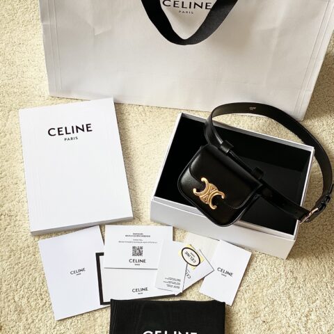 CELINE 新出腰包迷你凯旋门 款号：4523 黑色