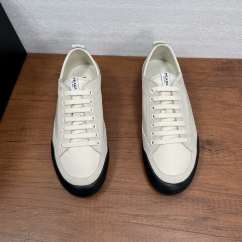 PRADA Speedrock 男士尼龙与绒面皮革运动鞋