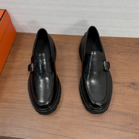 HERMES Maxime男士乐福鞋 货号：H261976 黑牛皮