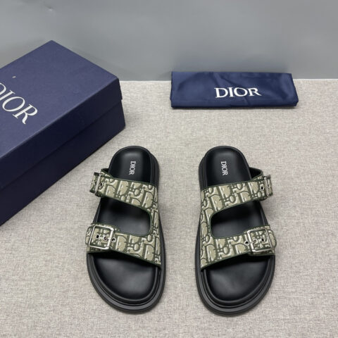 DIOR 老花双扣拖鞋
