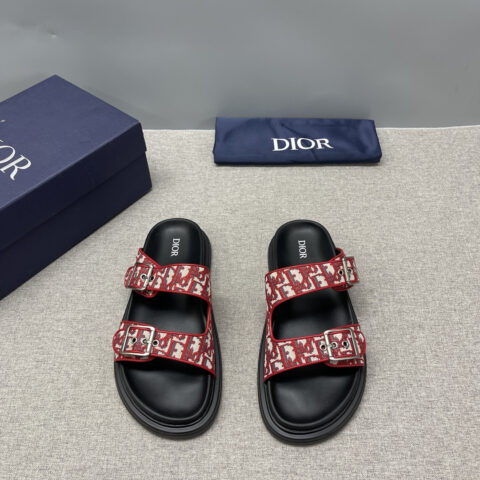 DIOR 老花双扣拖鞋