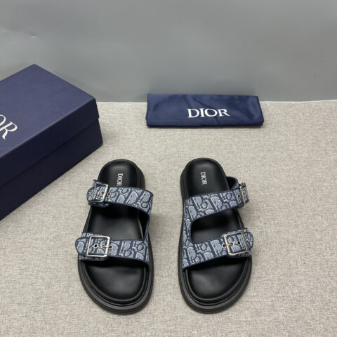 DIOR 老花双扣拖鞋