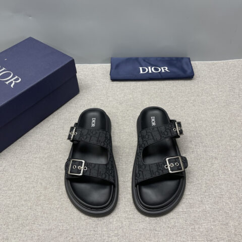 DIOR 老花双扣拖鞋