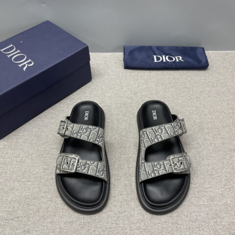 DIOR 老花双扣拖鞋