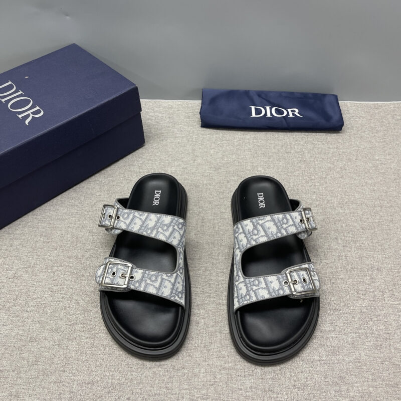 DIOR 老花双扣拖鞋