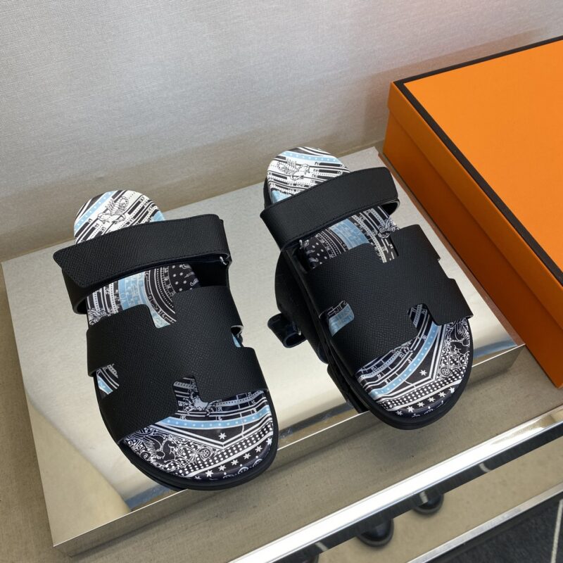HERMES 男士真皮拖鞋