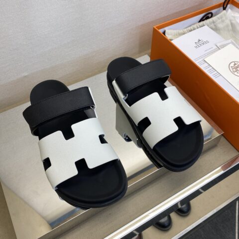 HERMES 男士真皮拖鞋
