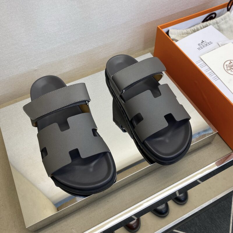 HERMES 男士真皮拖鞋
