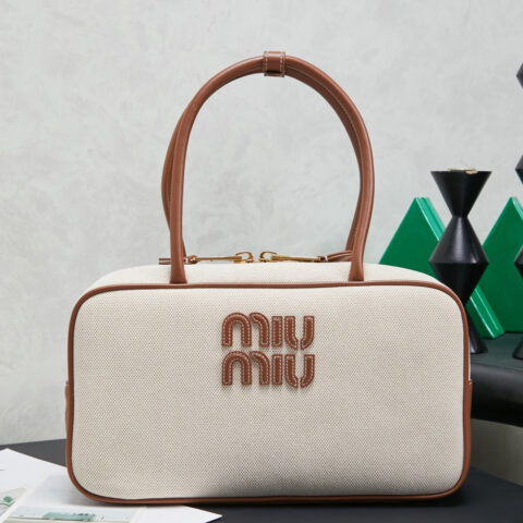 MIUMIU 新尺寸公文包 5BB172 白色帆布