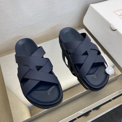 HERMES 男士真皮拖鞋