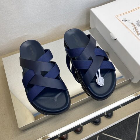 HERMES 男士真皮拖鞋