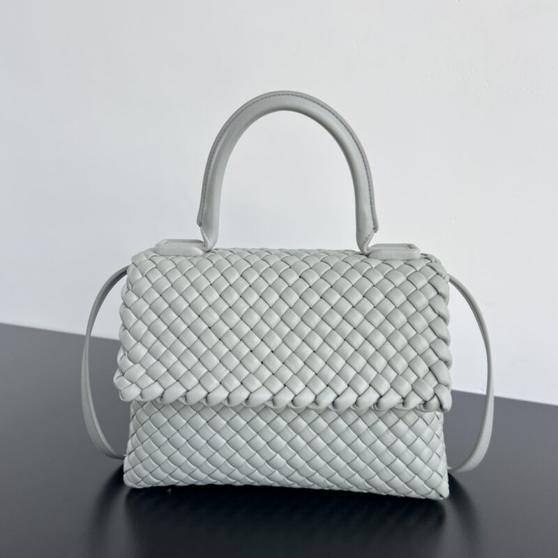 BV 秋冬新款Patti top handle 编织盖头手提包 776783 玛瑙灰