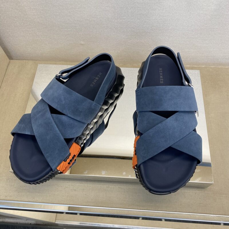 HERMES 男士真皮拖鞋