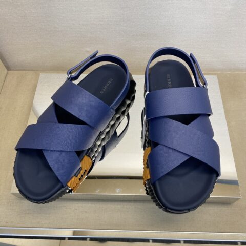 HERMES 男士真皮拖鞋