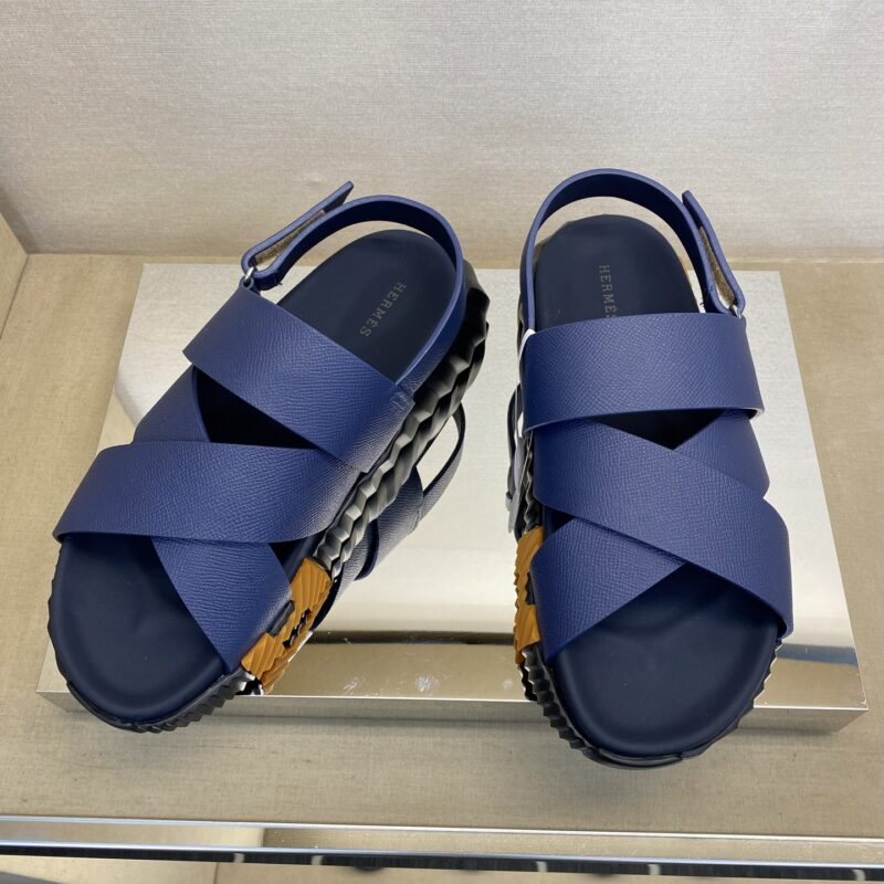 HERMES 男士真皮拖鞋