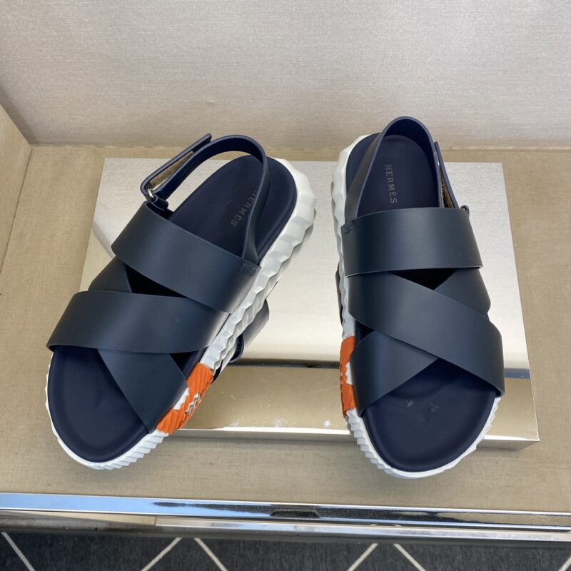 HERMES 男士真皮拖鞋